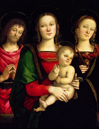 Die Madonna und das Kind mit dem hl. Johannes dem Täufer und der hl. Katharina von Alexandria von Pietro Perugino